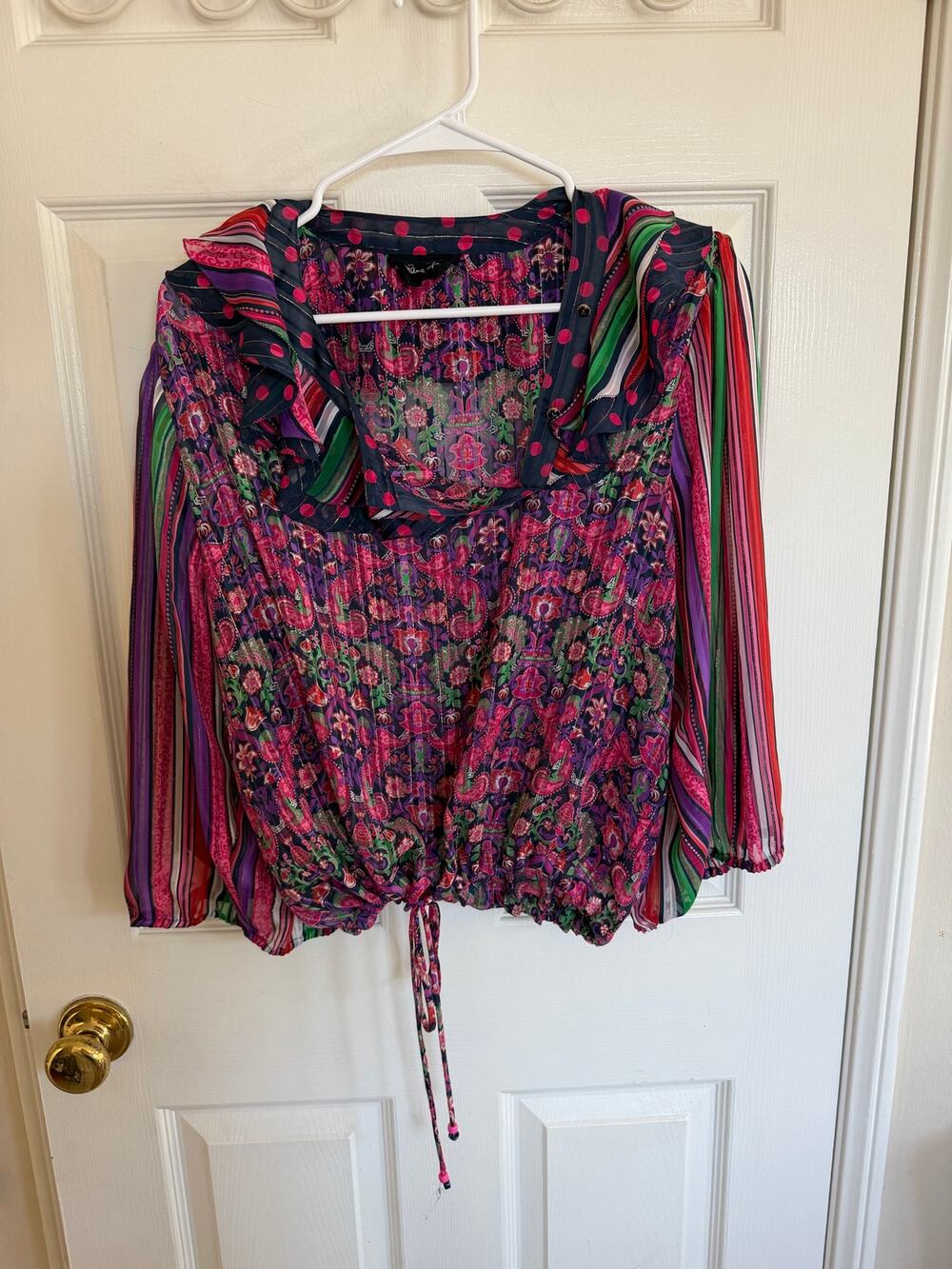 Diane Freis multi color fun blouse size M